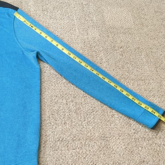 Under Armour Men's Cold Gear 1/4 Zip Loose Pullover Teal Blue Black Size Large - Picture 4 of 7